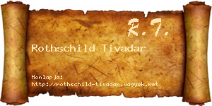 Rothschild Tivadar névjegykártya